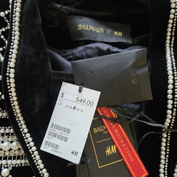 Balmain × H&M velvet blazer limited edition